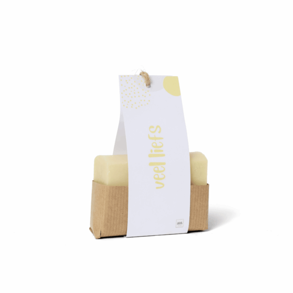 Zeepstuk geel 'Veel liefs'