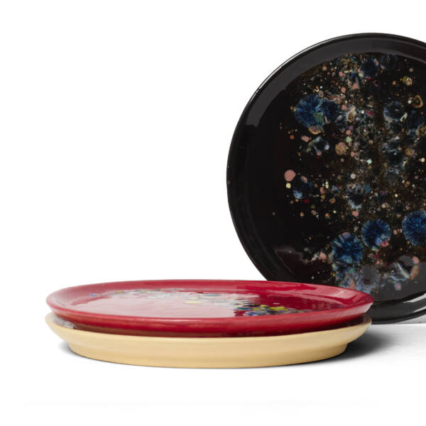 Zwart keramisch ontbijtbord