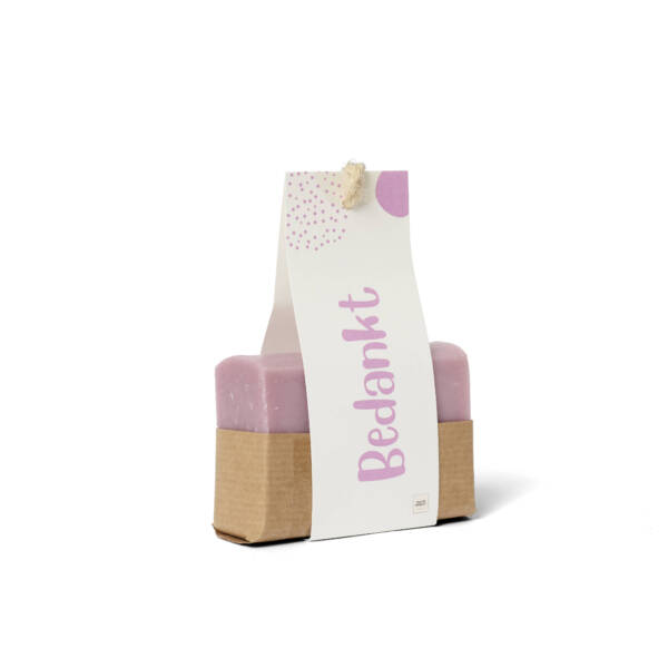 Zeepstuk roze 'Bedankt'