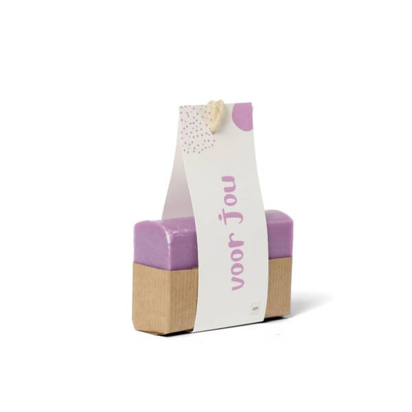 Zeepstuk paars 'Voor jou'