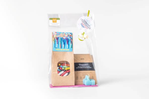 Geslaagd cadeau met feestspetters